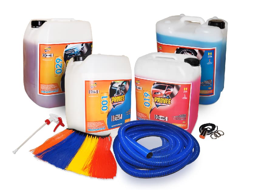 Productos y equipo de Provee Carwash